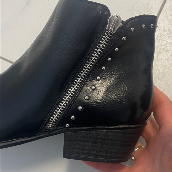 Esprit Black Ankle Boots with Silver Accents - Picture 6 of 13